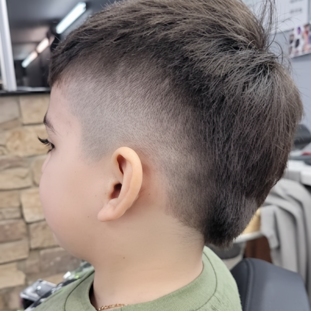 Kids textured top with high skin fade