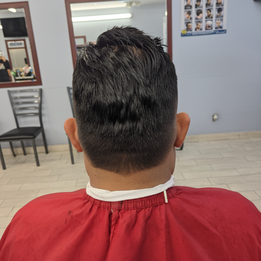 Layered textured cut with subtle taper from the back